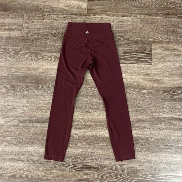 EUC Lululemon Align High-Rise Pant Bordeaux Drama Size 4 Yoga Leggings Maroon - Picture 12 of 12